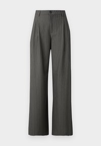 JDY JDYGRACE RIVER WIDE PANT - Tygbyxor - dark grey/cloud dancer