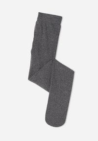 Grå leggings lavet af blødt, strækbart stof. De har en tætsiddende pasform, en glat overflade og en bred linning for komfort.