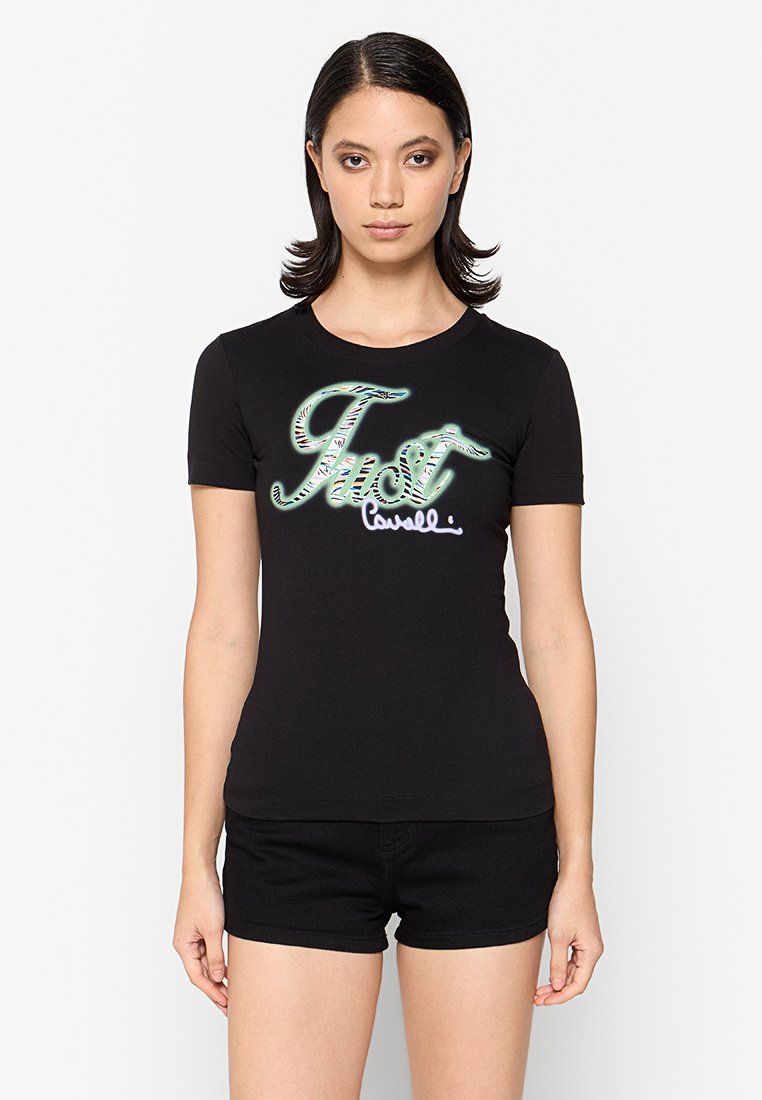 Just Cavalli T-shirt print zwart