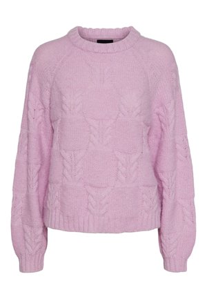 Pieces, O NECK - Pulover - pink lavender