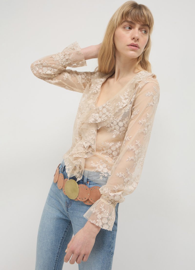 Calliope ROUCHES - Bluse - crema