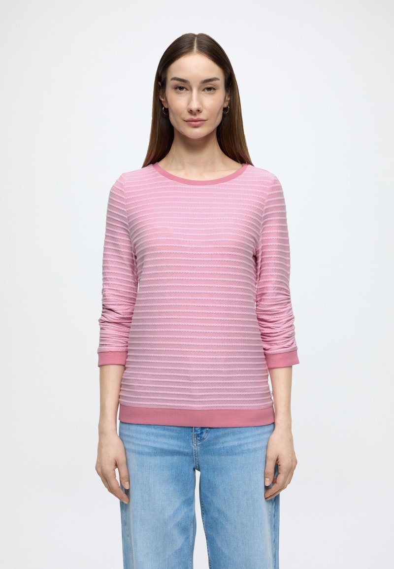 T-shirt Col En V Rayé TOM TAILOR - Rose Denim Cool - Taille M Neuf Sans étiquette