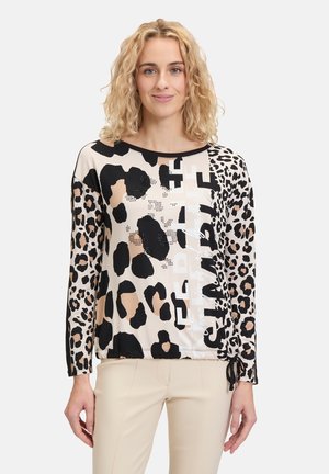 CASUAL MIT TUNNELZUG - Long sleeved top - nature black