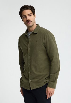 Polo Club, POLOSHIRT MAN RIGBY GO LS BUTTONED POLO LONG SLEEVE REGULAR FIT - Camisa - military green