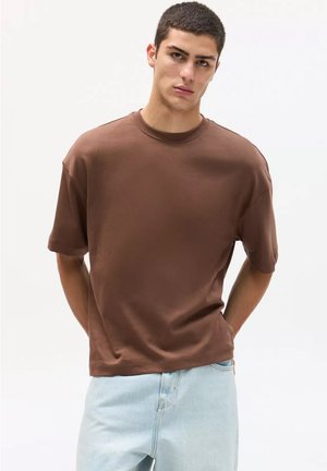 BOXY FIT  - Osnovna majica kratkih rukava - dark brown