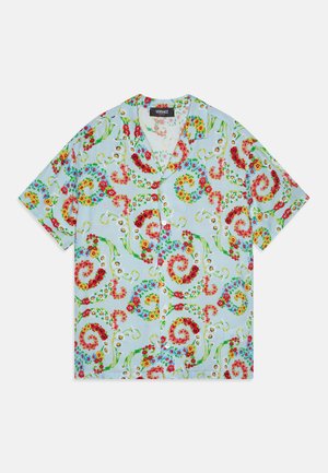 Versace INFORMAL SHIRT GIAVANESE FLOWERS BAROCCO UNISEX - Blúzka so zapínaním na gombíky - pastel blue/multi-coloured