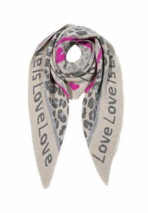 Faera LEOPARDENMUSTER DREIECK ANIMAL LOVE MIT COZY OBERFLÄCHE - Scarf - grau
