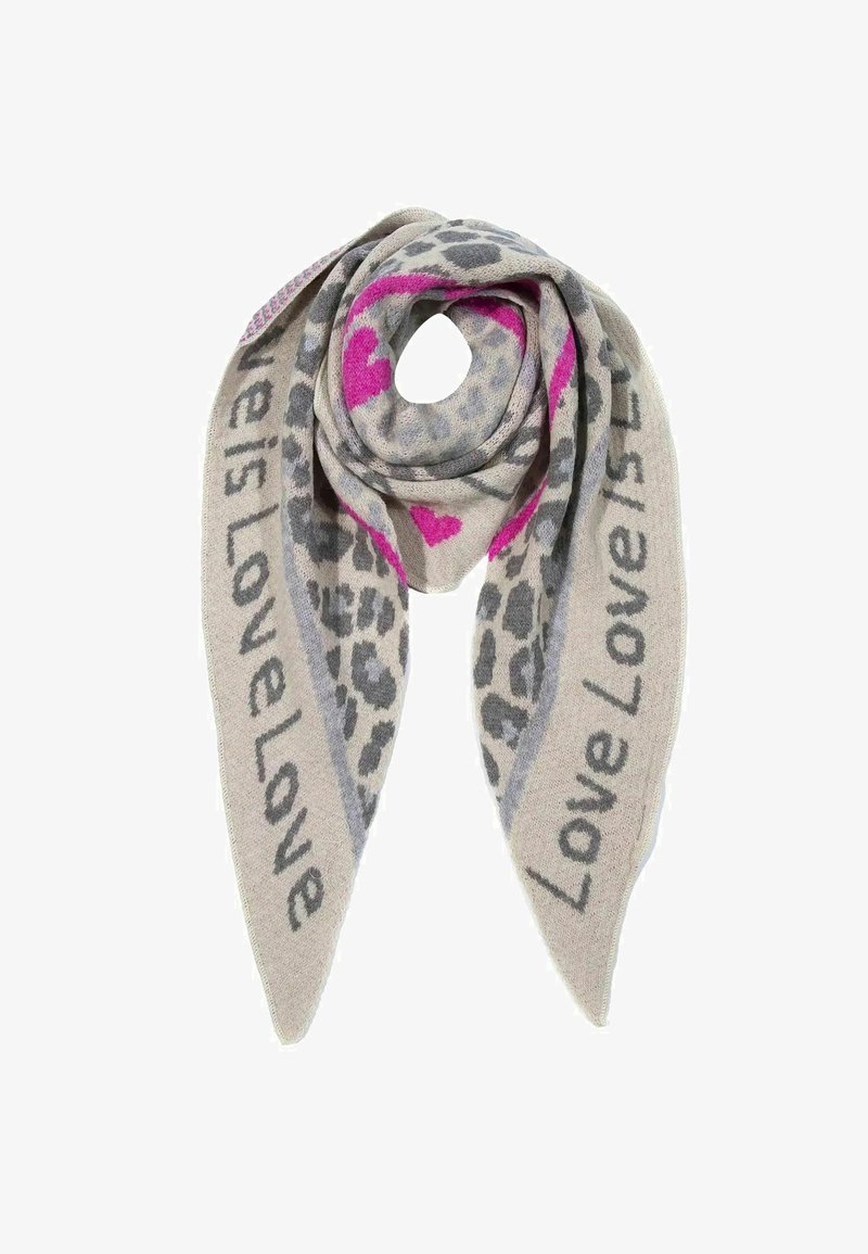 Faera LEOPARDENMUSTER DREIECK ANIMAL LOVE MIT COZY OBERFLÄCHE - Scarf - grau