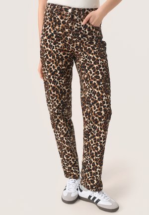 TESSIE REGULAR FIT - Džinsi ar taisnām starām - beige leopard