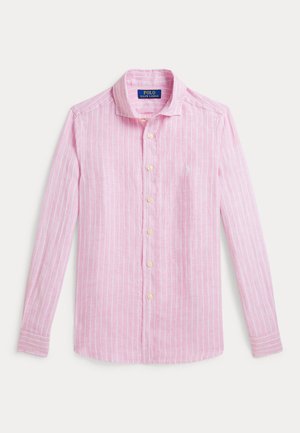 STRIPED LINEN SHIRT 7-14Y - Košeľa - carmel pink/white