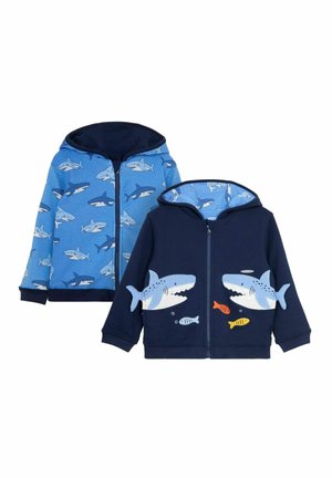 HIPPO APPLIQUE REVERSIBLE HOODIE - Strickjacke - navy blue shark