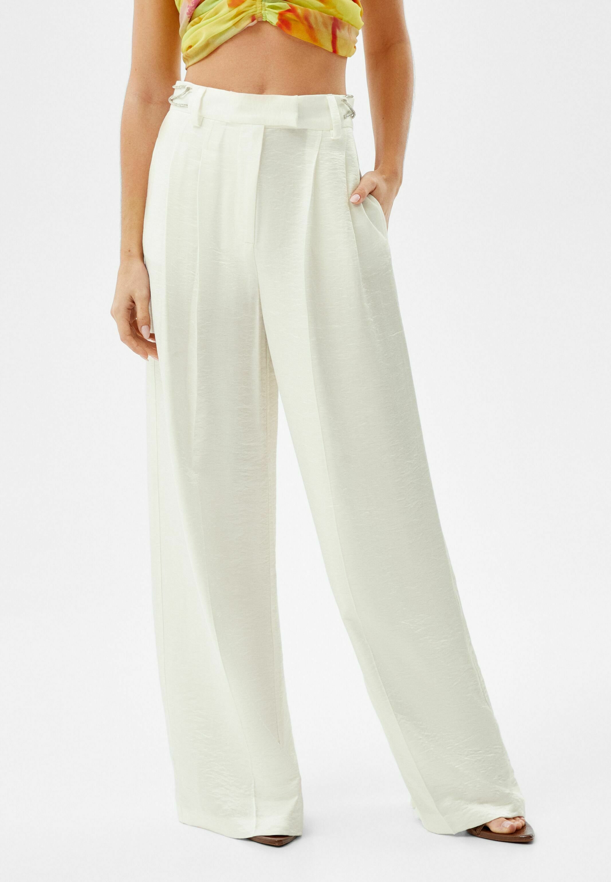 Bershka Trousers - white - Zalando.ie