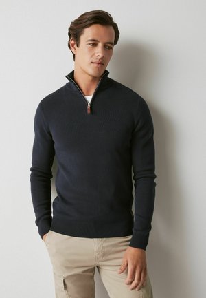 PREMIUM ZIP NECK  - Pulover - navy blue