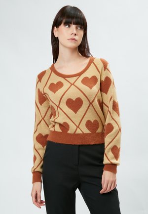HEART ALL-OVER - Trui - cappuccino