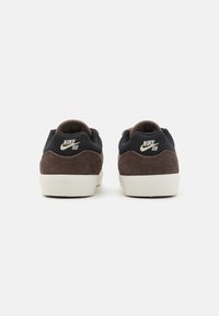 Nike SB tenisice u tamnoplavoj tkanini s smešnim aneksima. Sadrže bijelu gumenu podlogu i kožni logo na peti.
