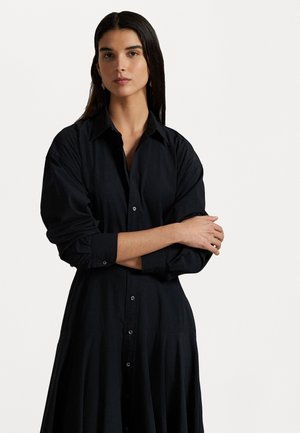 PANELLED COTTON CANVAS SHIRTDRESS - Blusenkleid - black