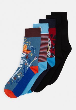 JACMEXICO STRIP SOCK 5 PACK - Sokken - black/red/blue