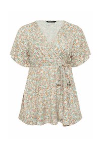 Yours Clothing FLORAL PRINT WRAP - Pusero - white