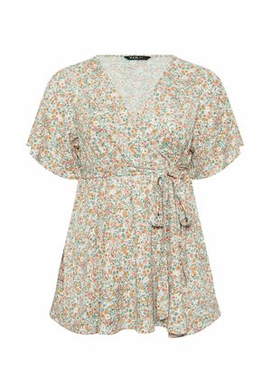 FLORAL PRINT WRAP - Pusero - white