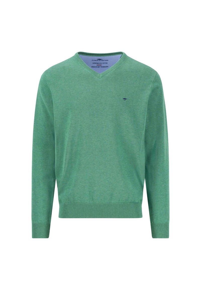 FYNCH-HATTON Pull Col V Homme - Pull Coton Fin Tricoté Élégant Et Polyvalent