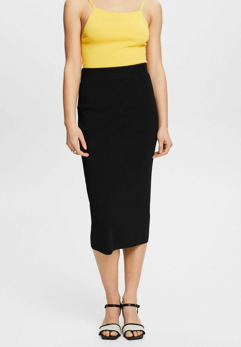 Esprit Flowy Black Midi Skirt (Small) 