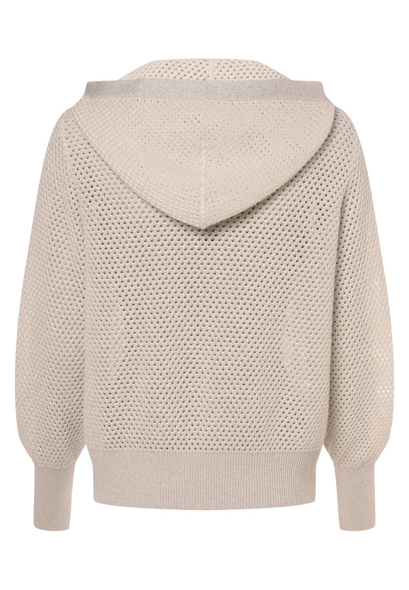 Monari Damen Strickmantel Mit Kapuze Beige Monari Strickjacke