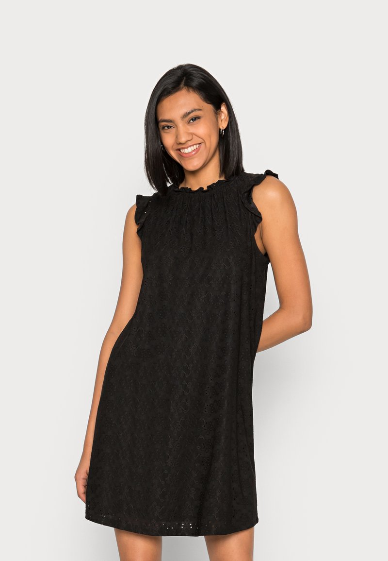 VILA - VIKAWA FLOUNCE SHORT DRESS - Hverdagskjole - black, Forstør