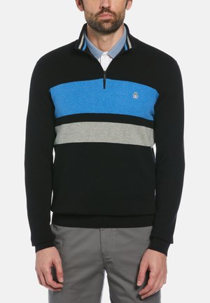 CHEST STRIPE 1/4 ZIP - Trui - true black