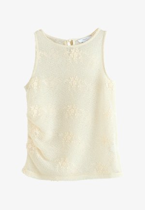 Next, REGULAR FIT - FLORAL KNIT SLEEVELESS TANK TOP - Top - ecru