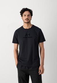Antony Morato REGULAR FIT WITH FLOCK AND MATT LOGO - Camiseta estampada - ink blue