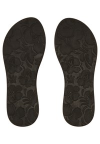 Tălpi negre cu un model floral și elemente ieșite în relief. Textură netedă și formă rotundă, concepute pentru confort în încălțăminte.