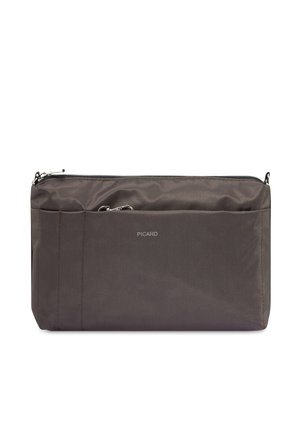 Dark gray rectangular pouch with a front pocket and zipper closure, branded with small "PICARD" text in the center front.