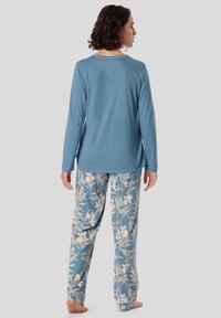 Schiesser LANG COMFORT - Conjunto de pijama - blaugrau pfirsich