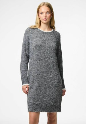 Stickad klänning - medium grey melange