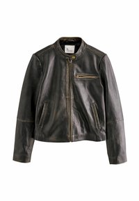 REGULAR FIT - N. PREMIUM COLLARLESS - Jachetă piele - black