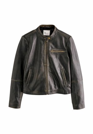 REGULAR FIT - N. PREMIUM COLLARLESS - Kožená bunda - black