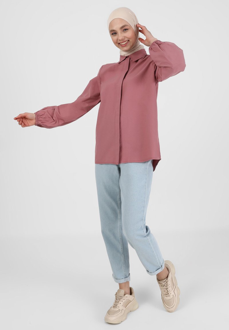 Modanisa Overhemdblouse koraalrood