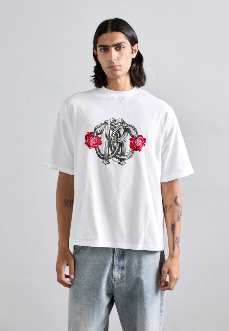 Roberto Cavalli ROSES COOL FIT - Print T-shirt - white
