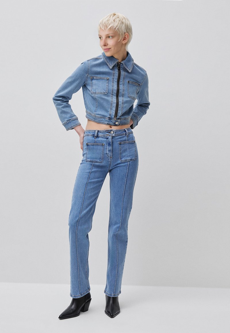 Pantalon Droit Taille Haute Bleu Benetton Femme - 2101724-bleu00