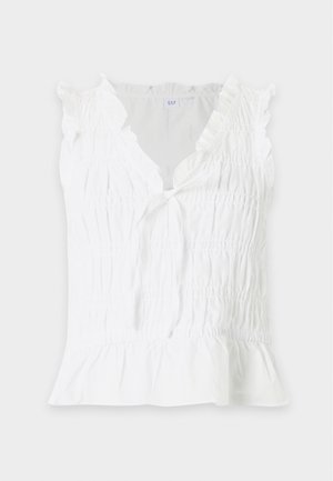 GAP, SMOCKED TIE - Débardeur - fresh white