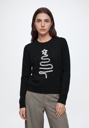JDY, STAR XMAS PULLOVER  - Пуловер - black/silver coloured