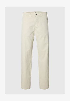 Selected, SLM196-STRAIGHT MILES TWILL PANT NOOS - Nohavice - silver birch