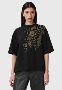 AllSaints FLOW EMB AMELIE - T-shirt med print - black