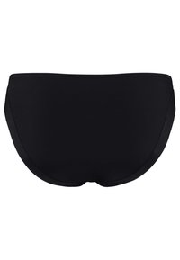 Černé spodní díl plavek z hladkého, pružného materiálu s jednoduchým, minimalistickým designem a jemnými švy. Má pohodlný elastický pas.