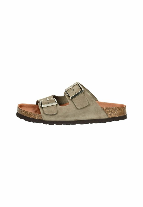 Pantolette flach - khaki