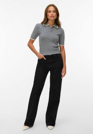 Vero Moda KNITTED PULLOVER VMELLA KNITTED PULLOVER - Polo - medium grey melange