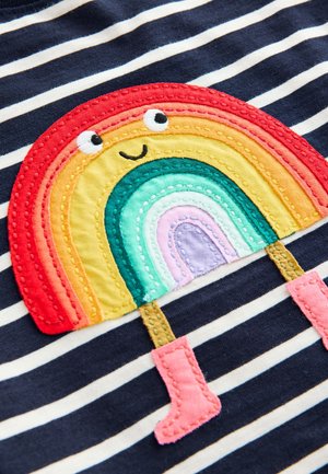 Next REGULAR FIT - SHORT SLEEVE - T-shirt con stampa - navy stripe rainbow