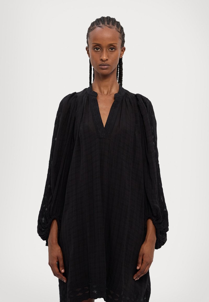 vanessa bruno black dress Vanessa Bruno Black Embellished Silk Cocktail Dress 36 main image 1