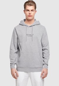 Merchcode LOVE YOURSELF FIRST - Mikina s kapucí - heather grey