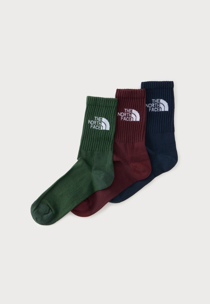 The North Face EVERYDAY UNISEX 3 PACK - Socks - bottle green/deep burgundy/summit navy